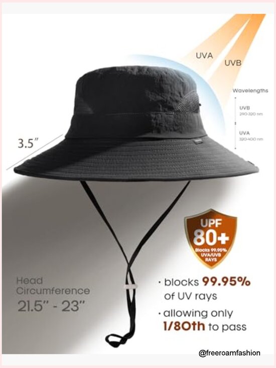 Sun Hat with Ponytail Hole Wide Brim UPF 80+ Foldable Bucket Hat Outdoor Hiking main image 5